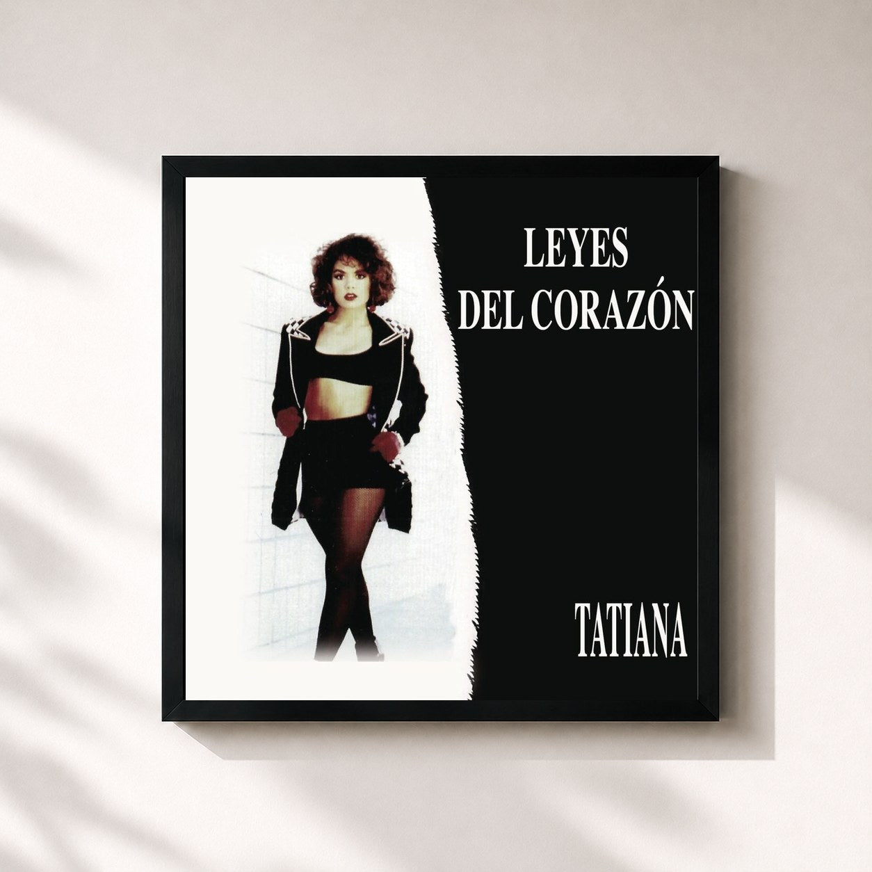 #noir Tableau carré de l'album Leyes Del Corazón de Tatiana, cadre noir 32x32 cm