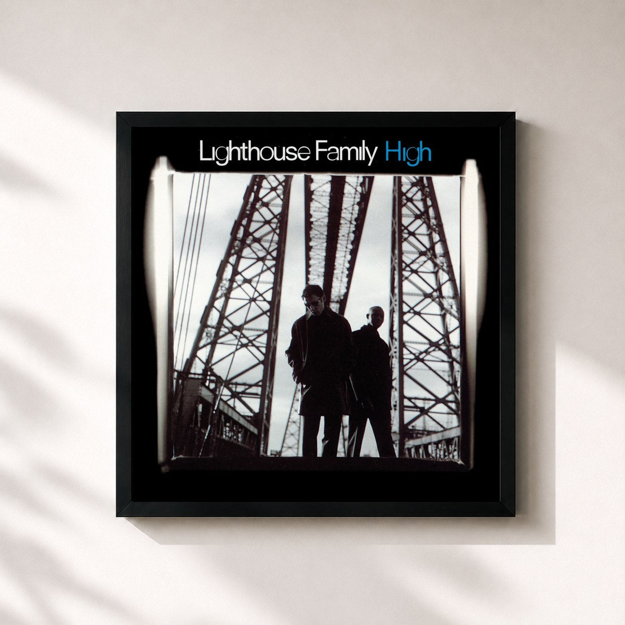 #noir Tableau carré de l'album High de Lighthouse Family, cadre noir 32x32 cm