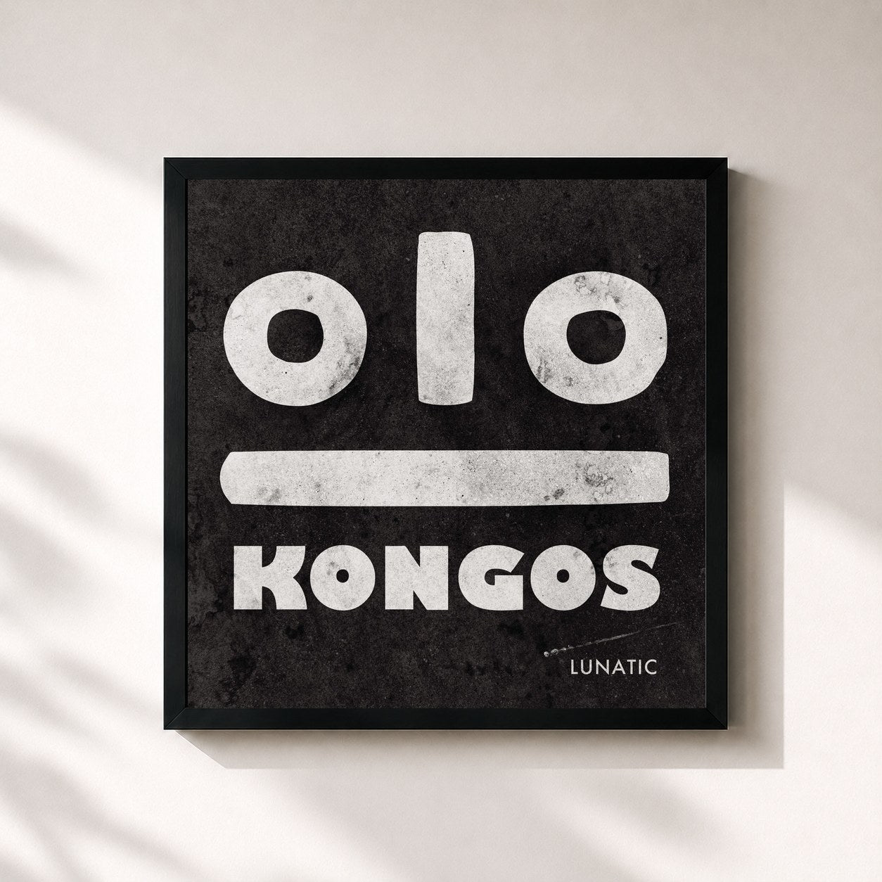 #noir Tableau carré de l'album Lunatic de Kongos, cadre noir 32x32 cm