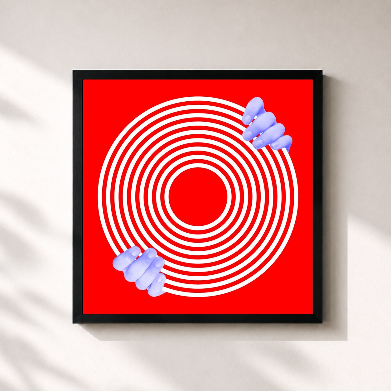 #noir Tableau carré de l'album POPCLUB de Riki, cadre noir 32x32 cm