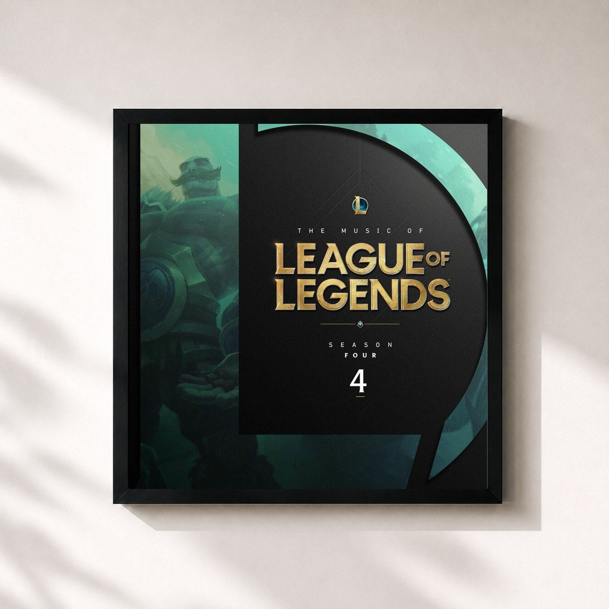 #noir Tableau carré de l'album The Music of League of Legends: Season 4 (Original Game Soundtrack) de League of Legends, cadre noir 32x32 cm