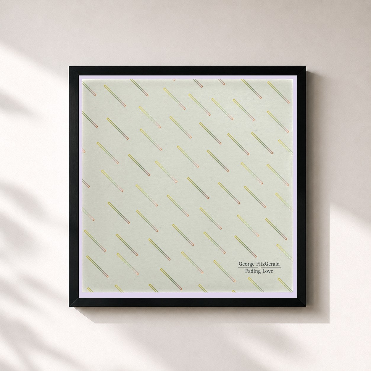 #noir Tableau carré de l'album Fading Love de George Fitzgerald, cadre noir 32x32 cm