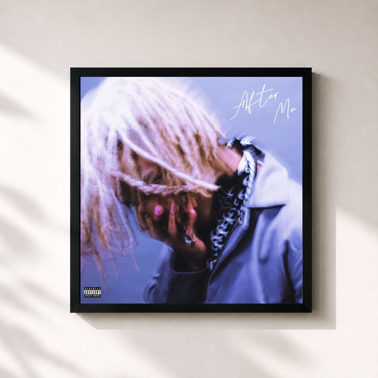 #noir Tableau carré de l'album After Me de SoFaygo, cadre noir 32x32 cm