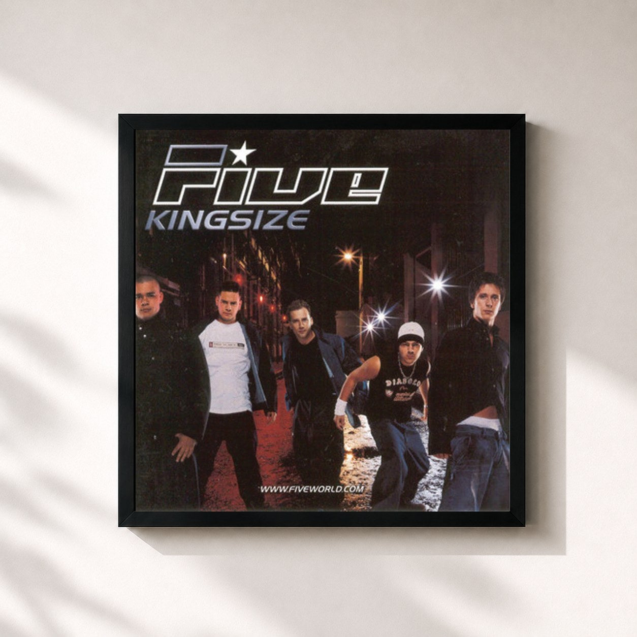 #noir Tableau carré de l'album Kingsize de Five, cadre noir 32x32 cm