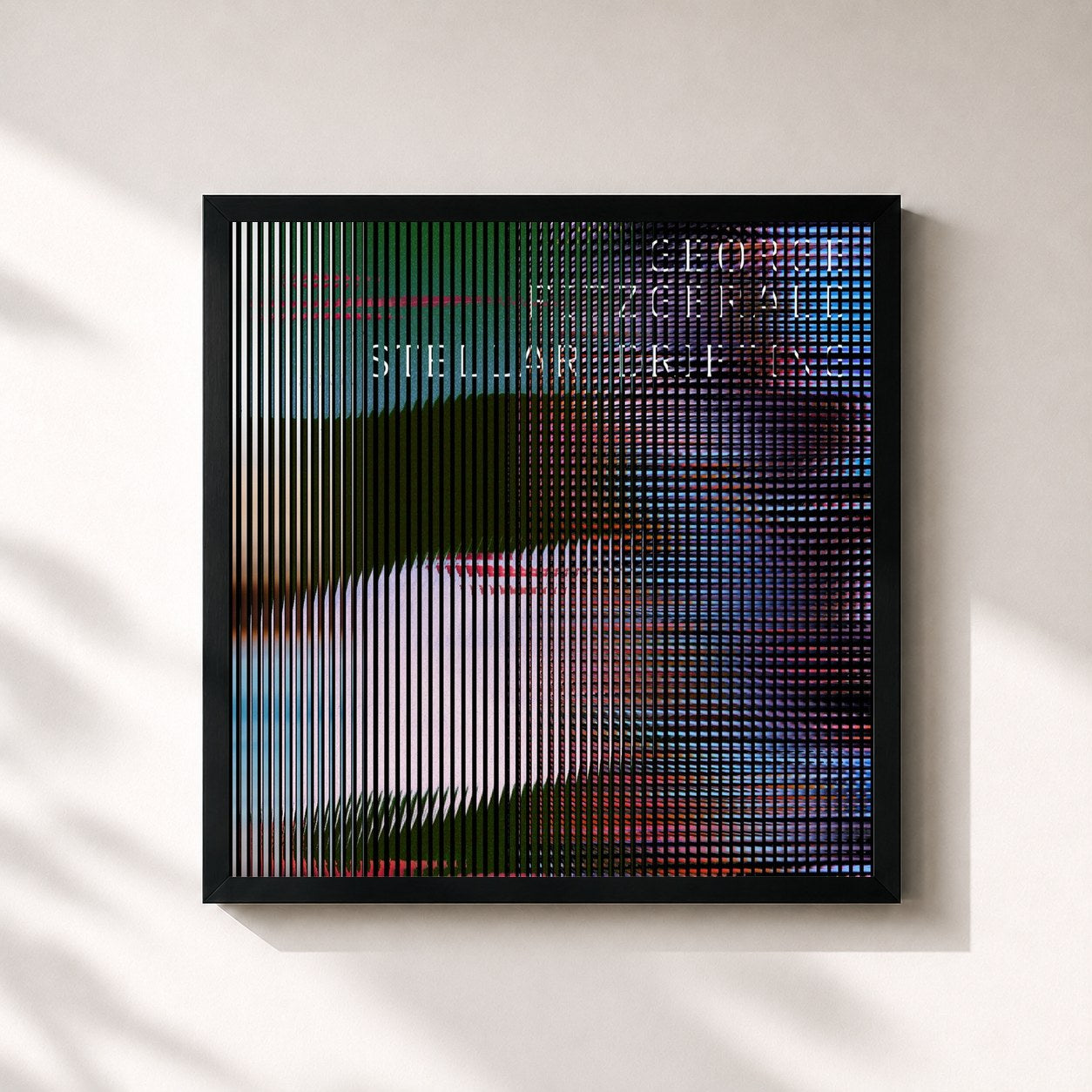 #noir Tableau carré de l'album Stellar Drifting de George Fitzgerald, cadre noir 32x32 cm