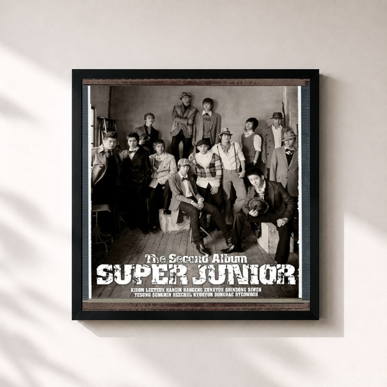 #noir Tableau carré de l'album 돈 돈 ! Don't Don Repackage de SUPER JUNIOR, cadre noir 32x32 cm