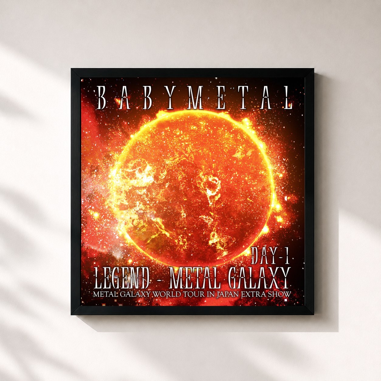 #noir Tableau carré de l'album LEGEND – METAL GALAXY [DAY 1] de BABYMETAL, cadre noir 32x32 cm