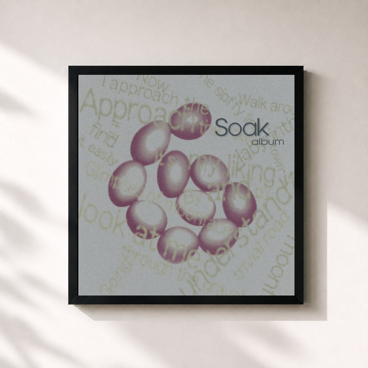 #noir Tableau carré de l'album album de Soak, cadre noir 32x32 cm