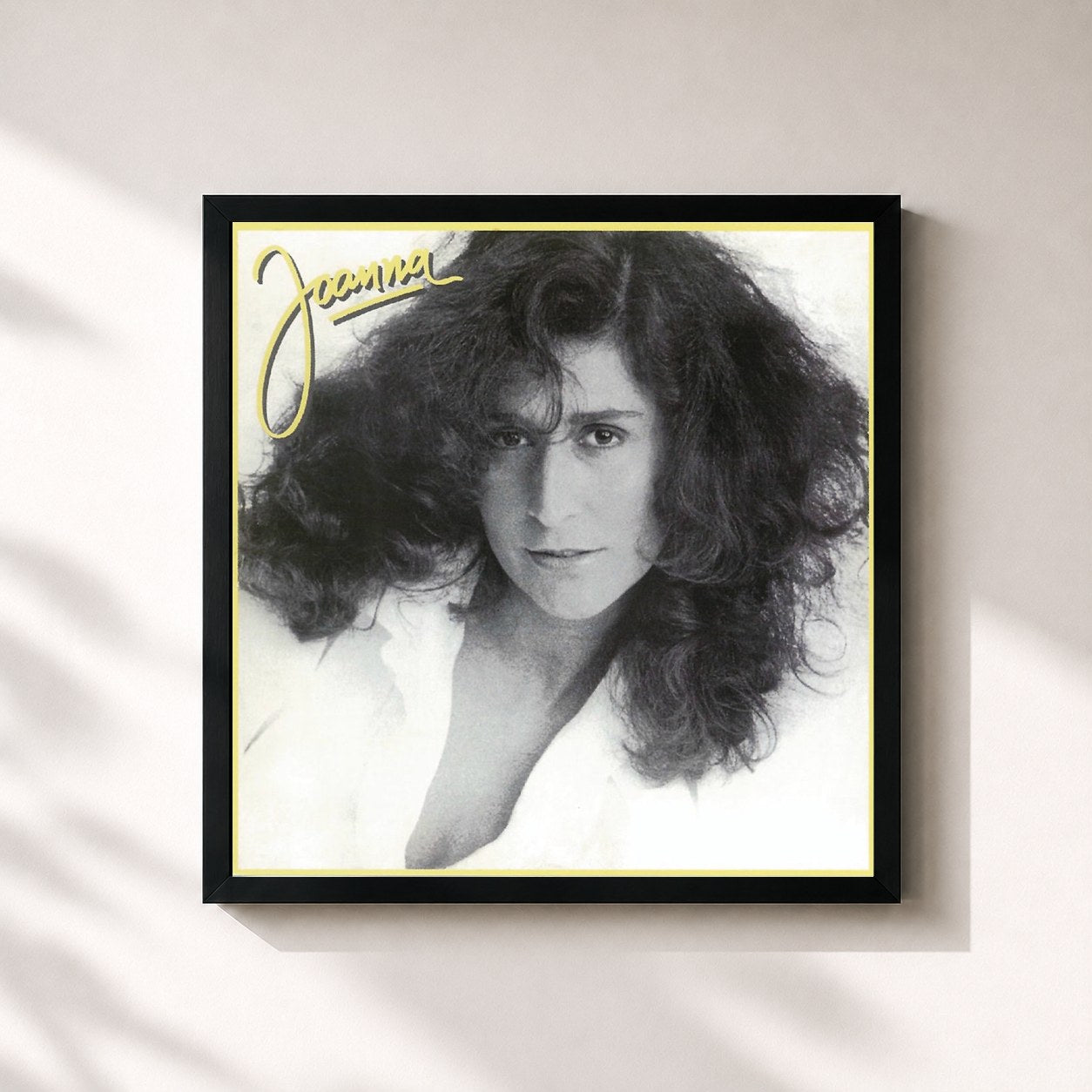 #noir Tableau carré de l'album Joanna '84 de Joanna, cadre noir 32x32 cm