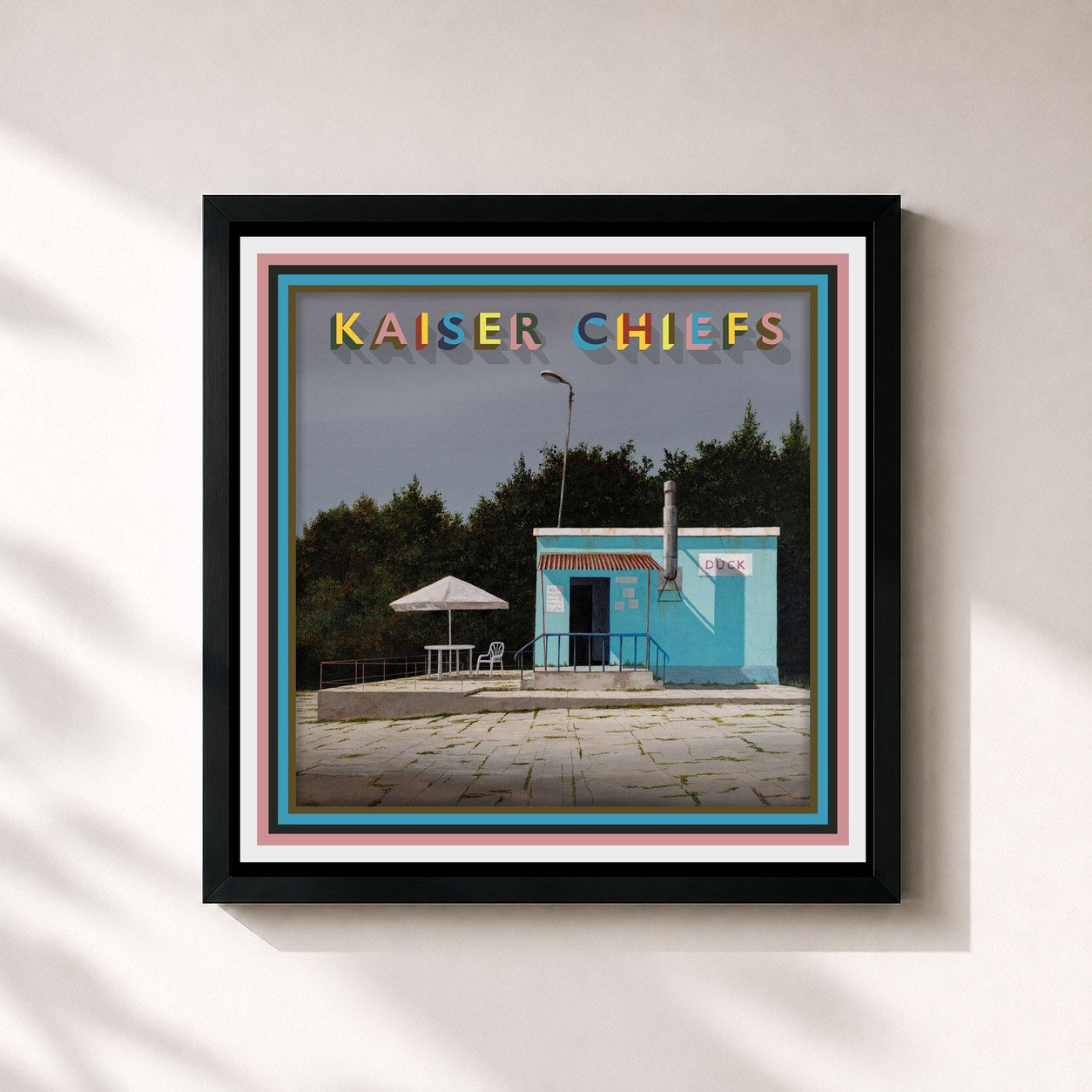 #noir Tableau carré de l'album Duck de Kaiser Chiefs, cadre noir 32x32 cm