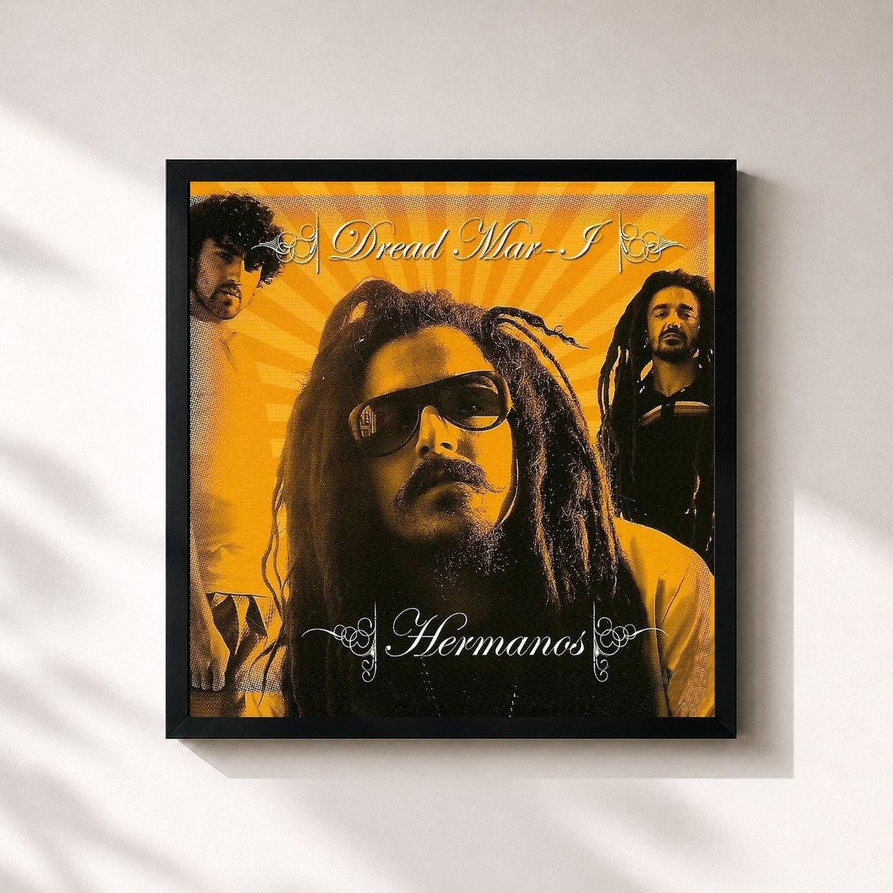 #noir Tableau carré de l'album Hermanos de Dread Mar I, cadre noir 32x32 cm