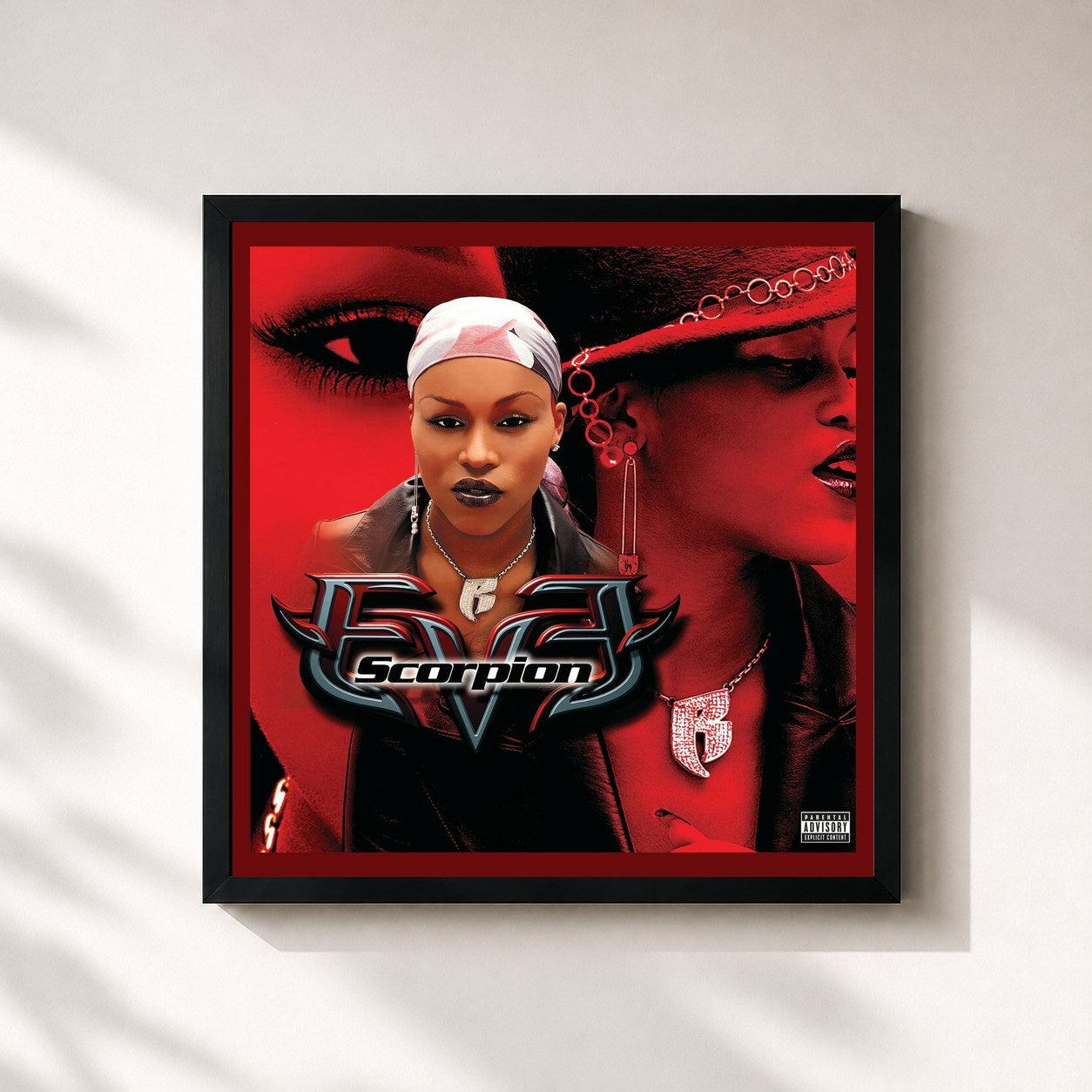 #noir Tableau carré de l'album Scorpion (Deluxe) de Eve, cadre noir 32x32 cm