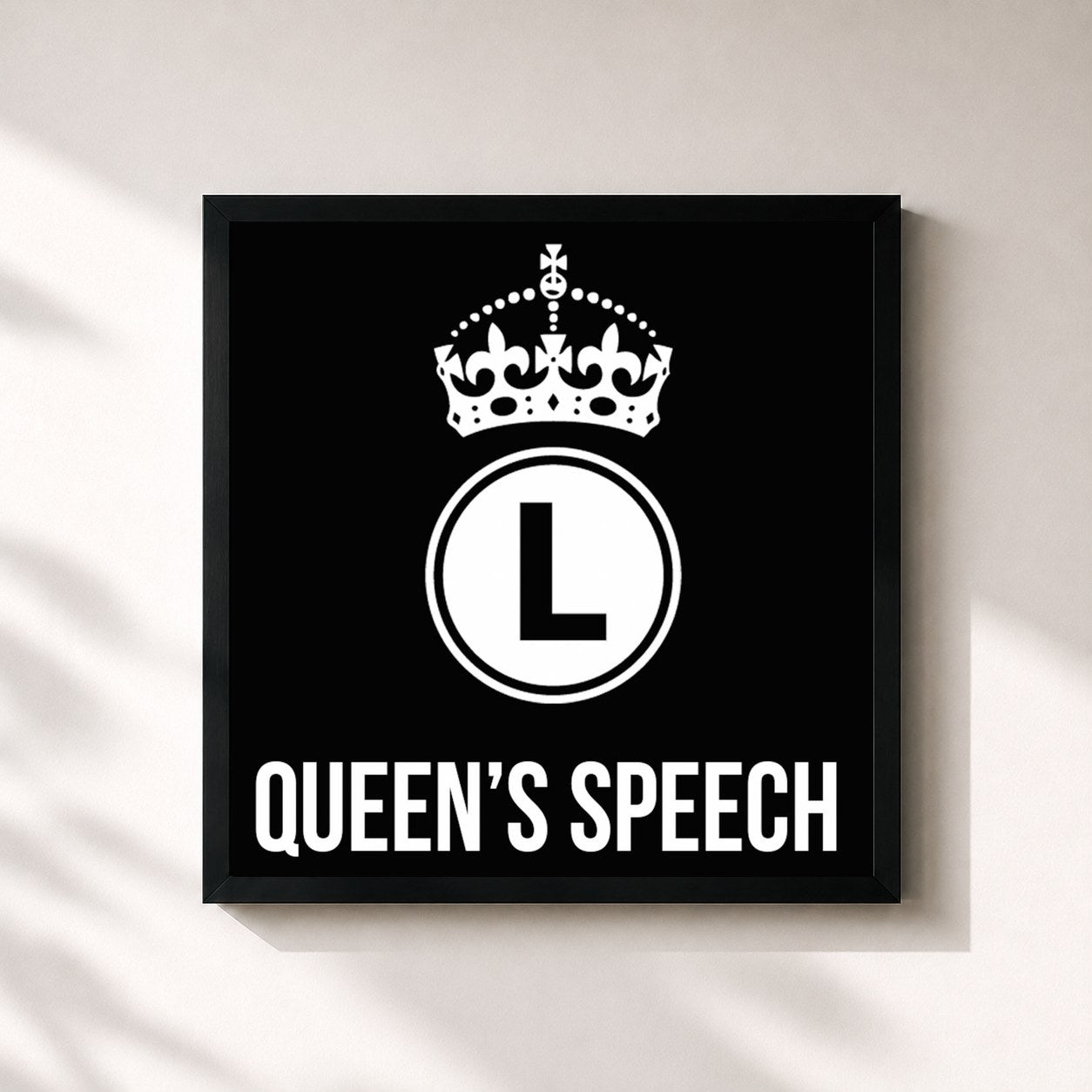 #noir Tableau carré de l'album Queen's Speech - EP de Lady Leshurr, cadre noir 32x32 cm