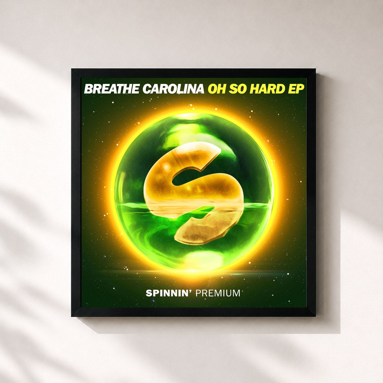 #noir Tableau carré de l'album Oh So Hard - EP de Breathe Carolina, cadre noir 32x32 cm