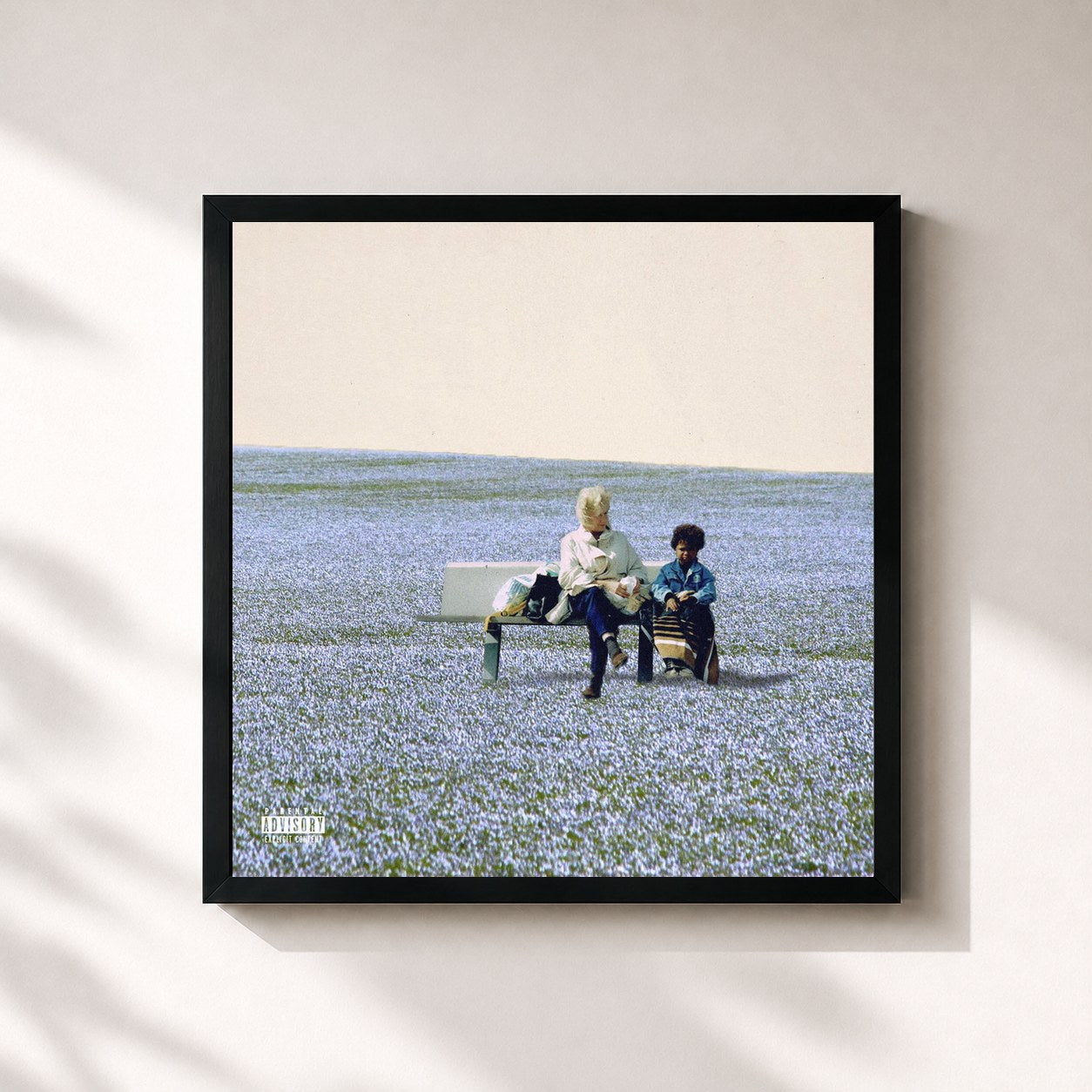 #noir Tableau carré de l'album Betty de Idaly, cadre noir 32x32 cm