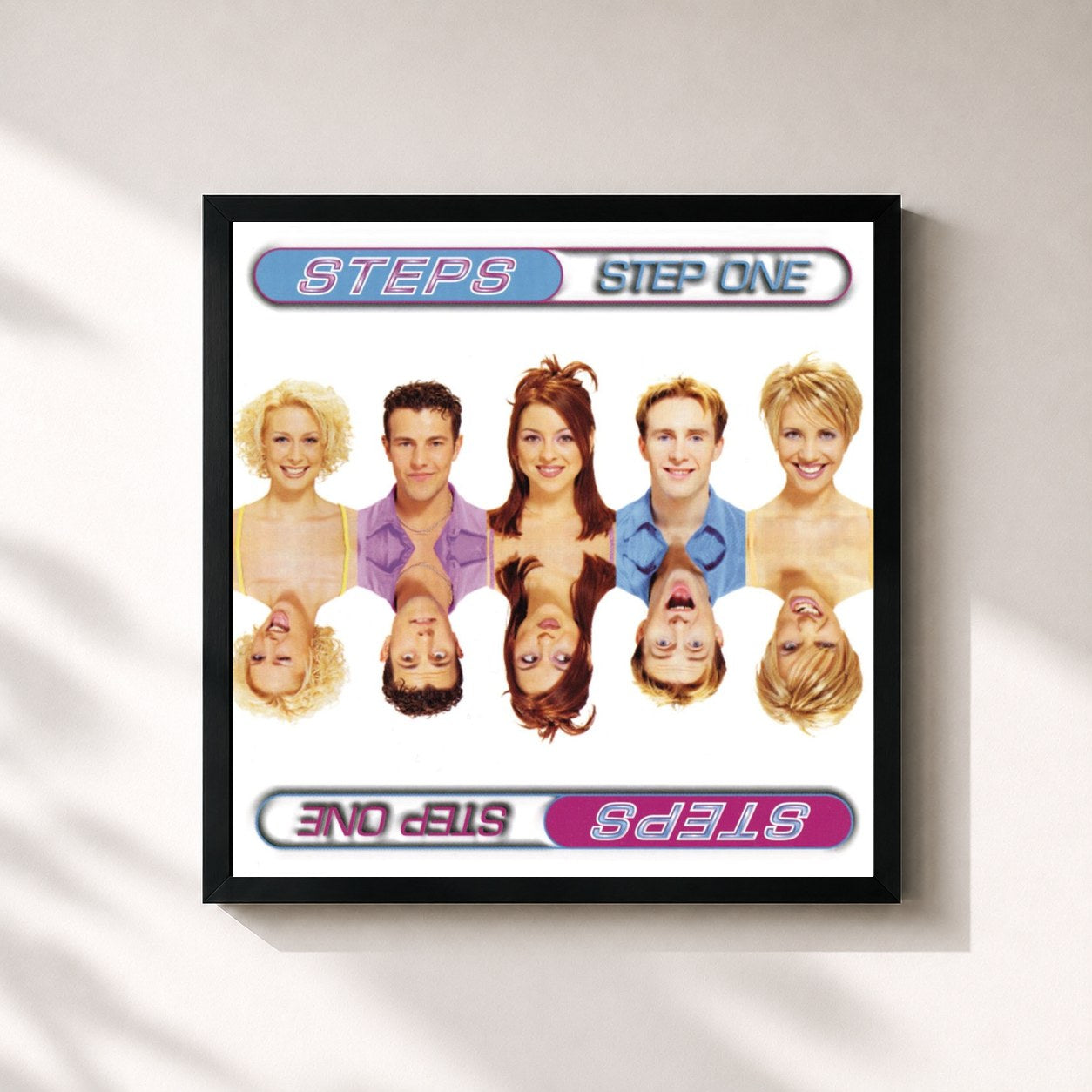 #noir Tableau carré de l'album Step One de Steps, cadre noir 32x32 cm
