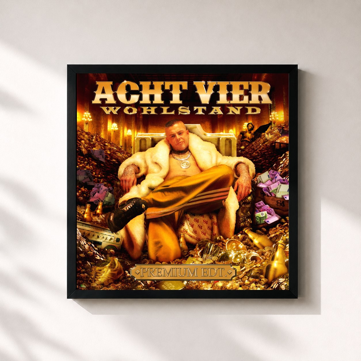 #noir Tableau carré de l'album Wohlstand (Deluxe Edition) de AchtVier, cadre noir 32x32 cm