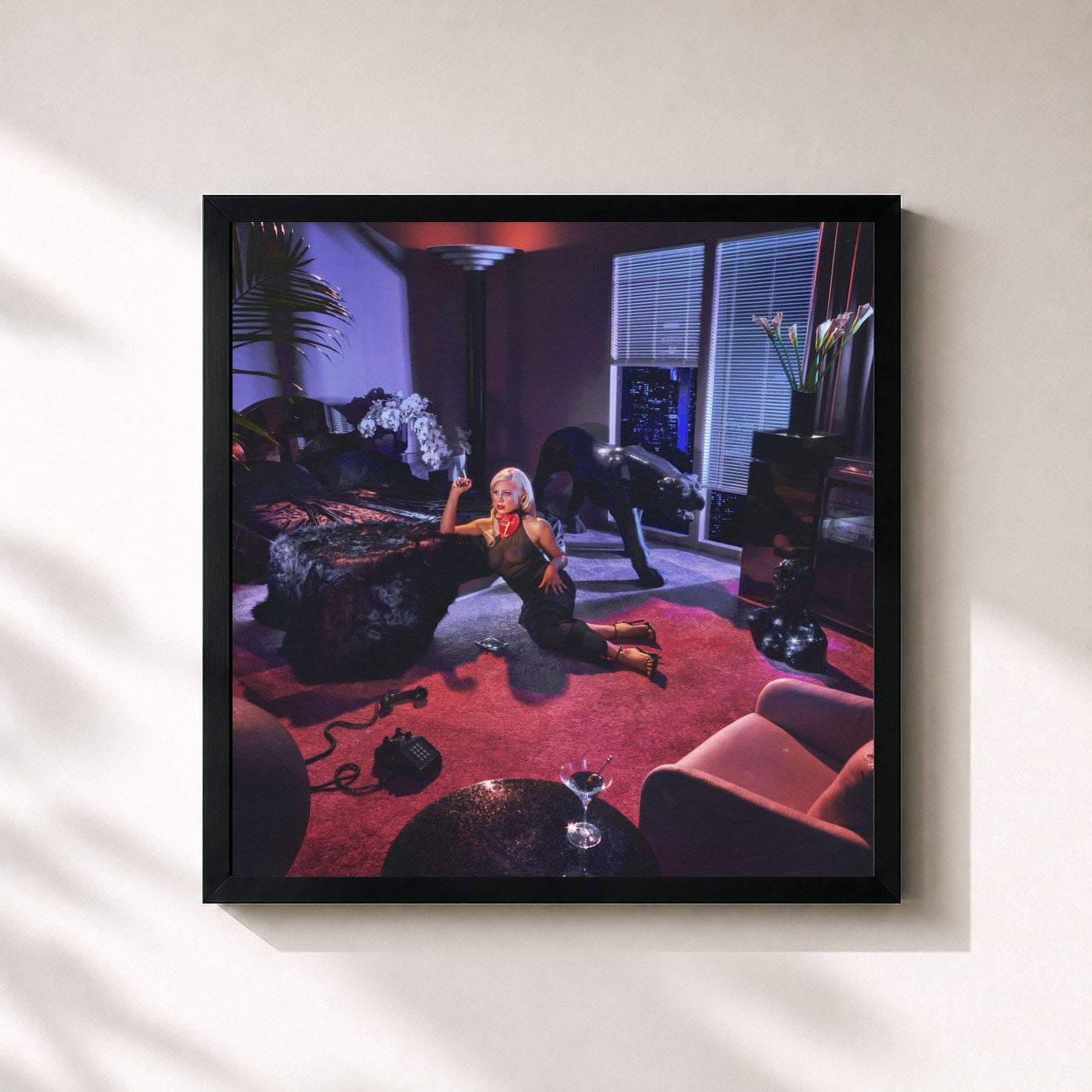 #noir Tableau carré de l'album STARFUCKER (Deluxe) de Slayyyter, cadre noir 32x32 cm