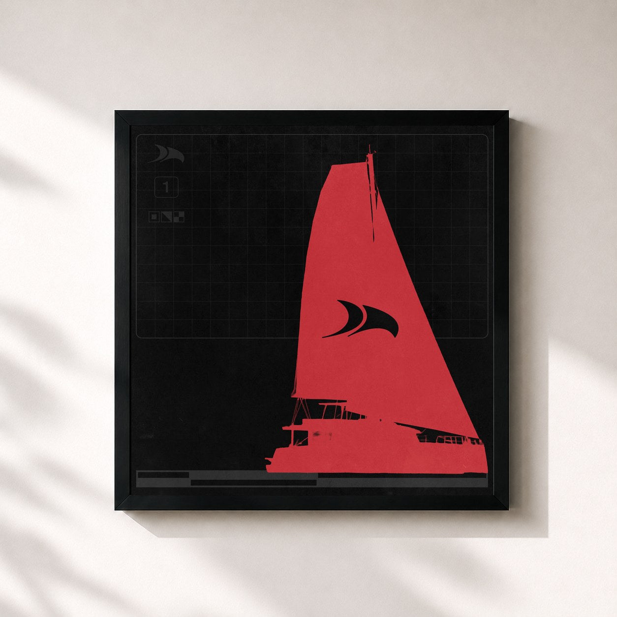 #noir Tableau carré de l'album En attendant Offshore, Vol. 1 de So La Lune, cadre noir 32x32 cm