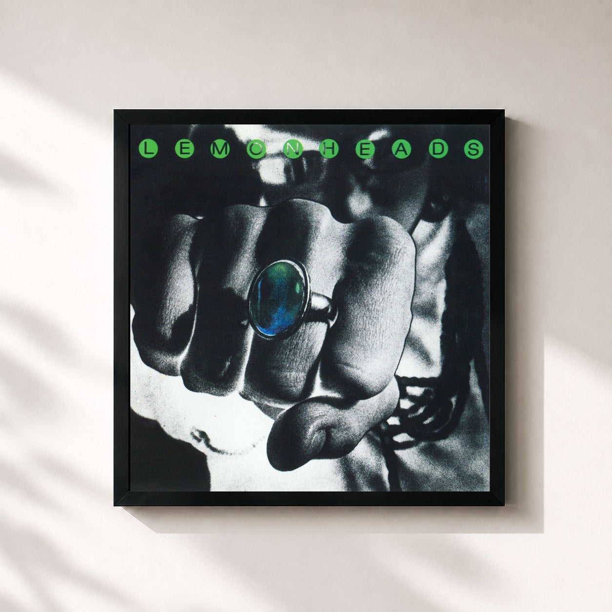 #noir Tableau carré de l'album Lovey de The Lemonheads, cadre noir 32x32 cm