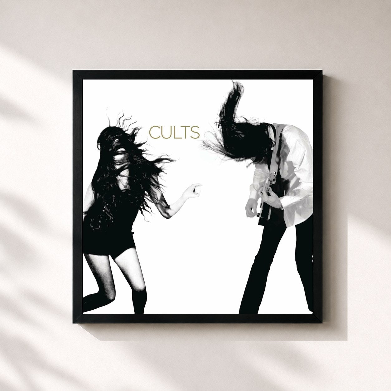 #noir Tableau carré de l'album Cults de cults, cadre noir 32x32 cm