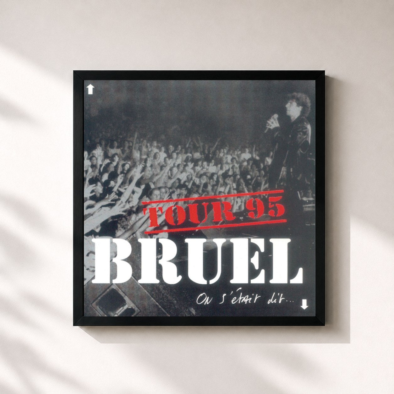 #noir Tableau carré de l'album On s'etait dit de Patrick Bruel, cadre noir 32x32 cm
