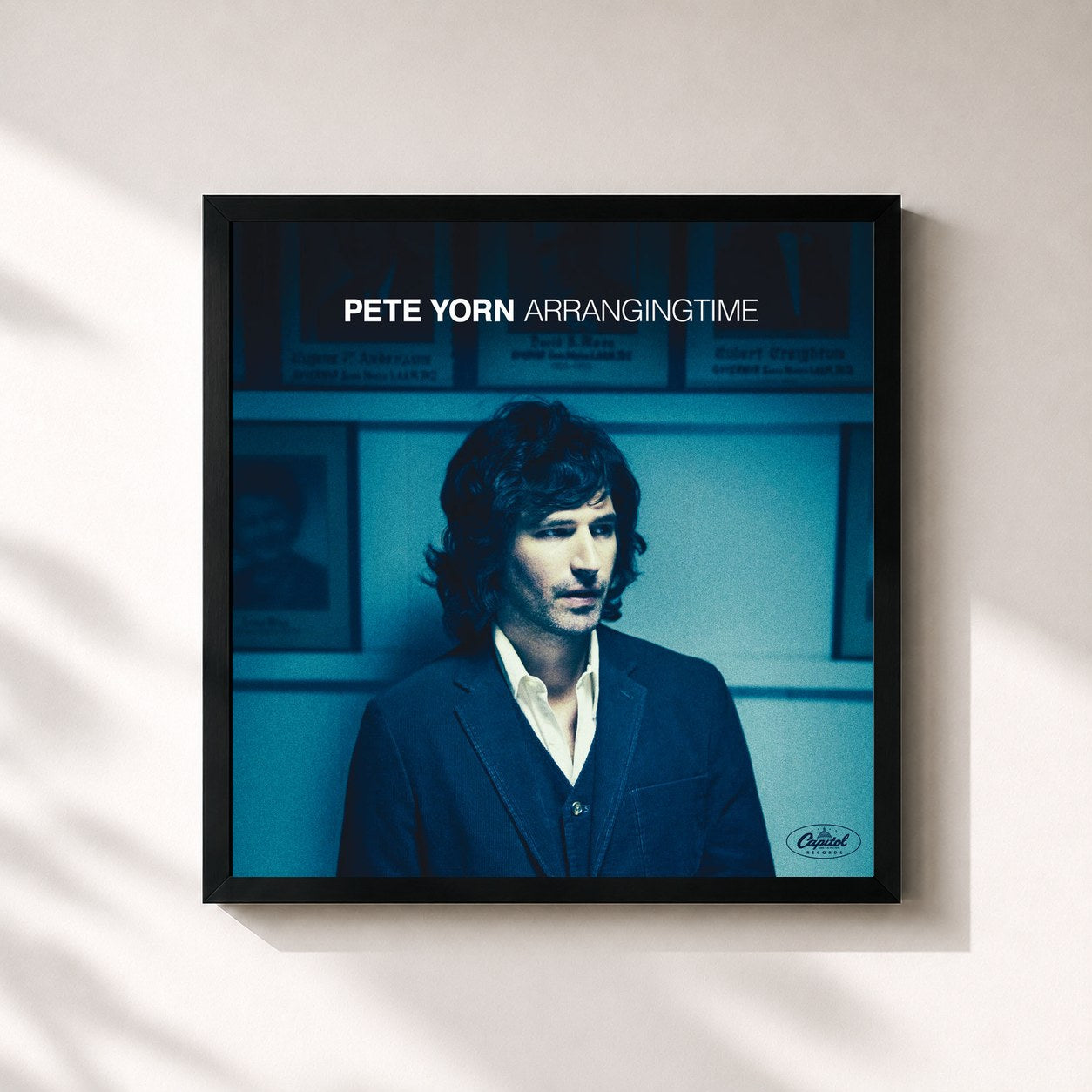 #noir Tableau carré de l'album ArrangingTime de Pete Yorn, cadre noir 32x32 cm
