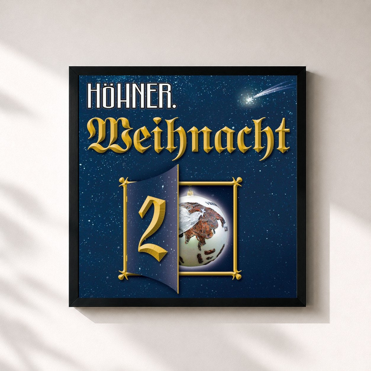 #noir Tableau carré de l'album Höhner Weihnacht' - Die Zweite - de Höhner, cadre noir 32x32 cm