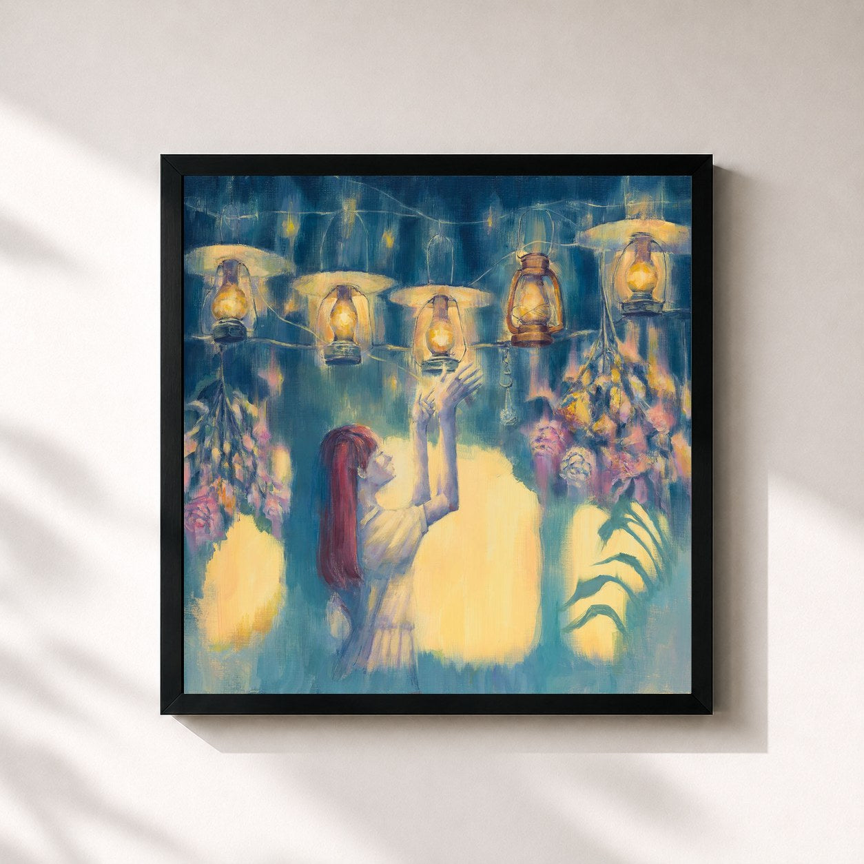 #noir Tableau carré de l'album Magic Lantern de Yorushika, cadre noir 32x32 cm