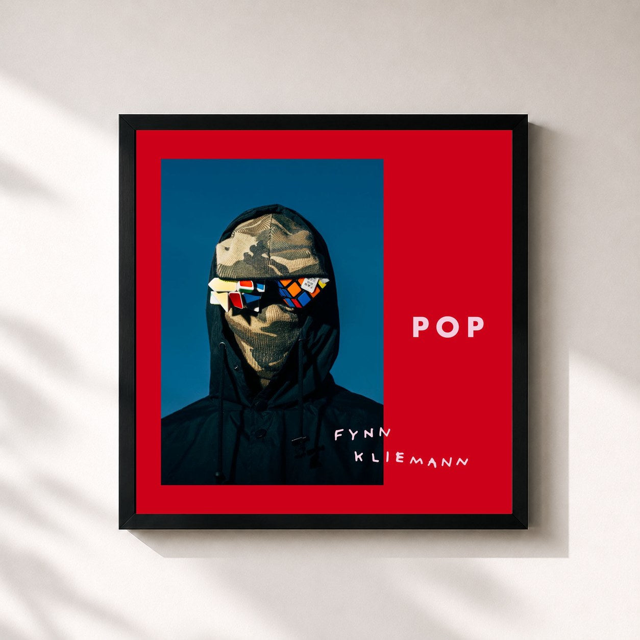 #noir Tableau carré de l'album POP de Fynn Kliemann, cadre noir 32x32 cm