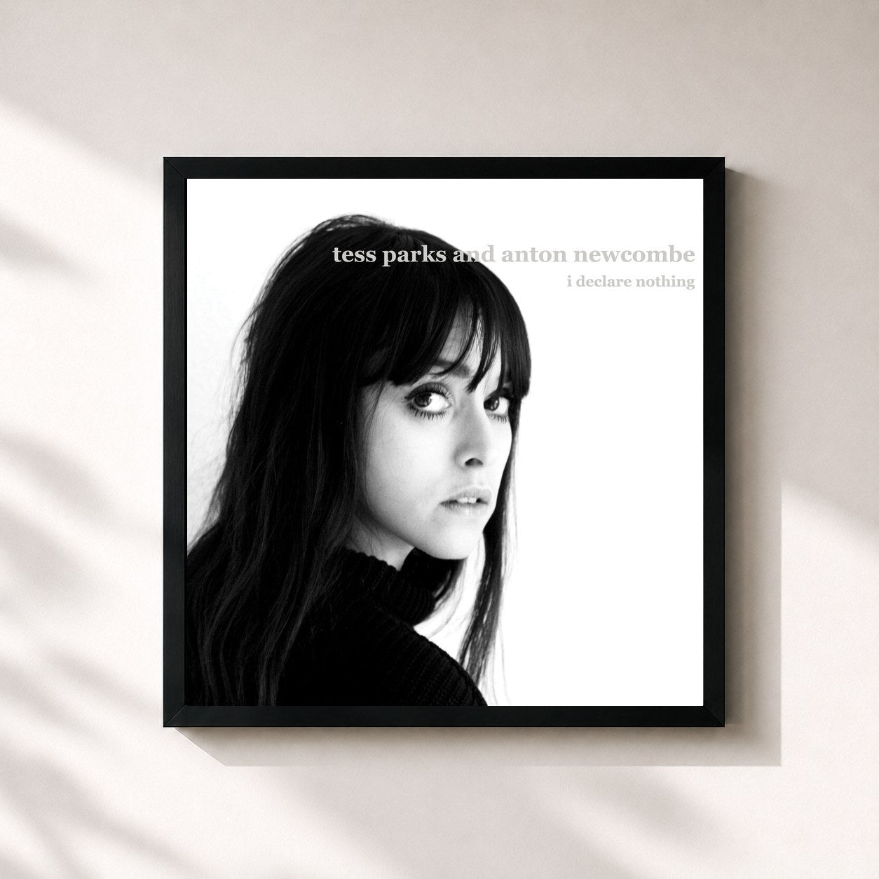 #noir Tableau carré de l'album I Declare Nothing de Tess Parks, cadre noir 32x32 cm
