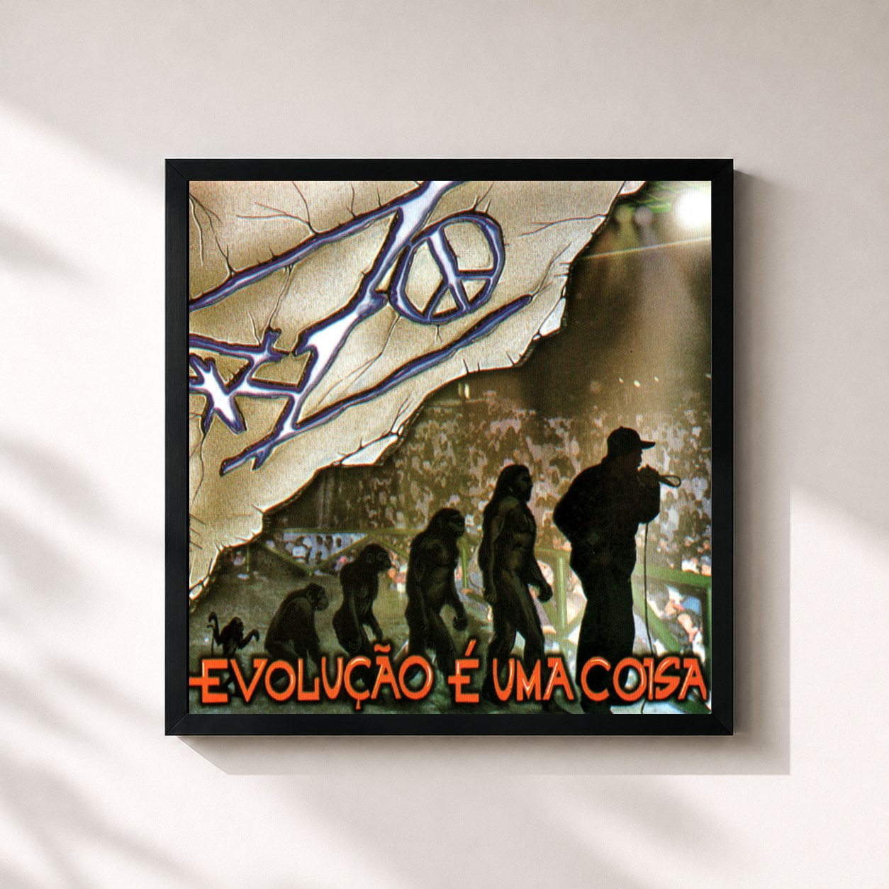 #noir Tableau carré de l'album Evolução É uma Coisa de RZO, cadre noir 32x32 cm