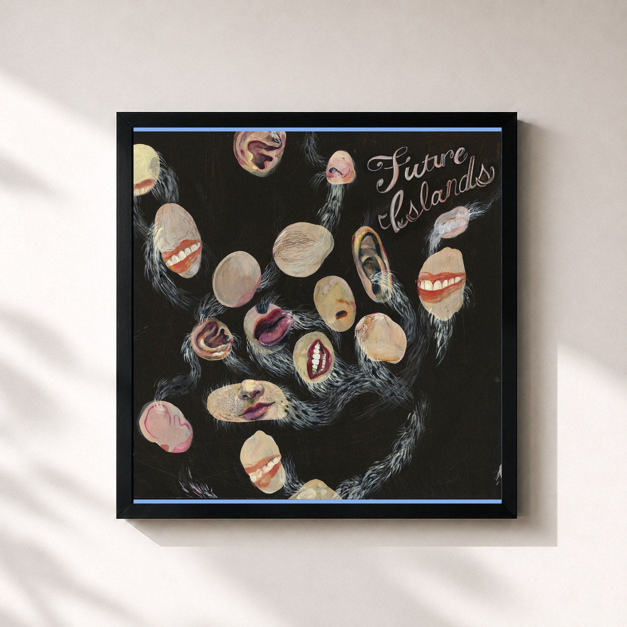 #noir Tableau carré de l'album Wave Like Home de Future Islands, cadre noir 32x32 cm