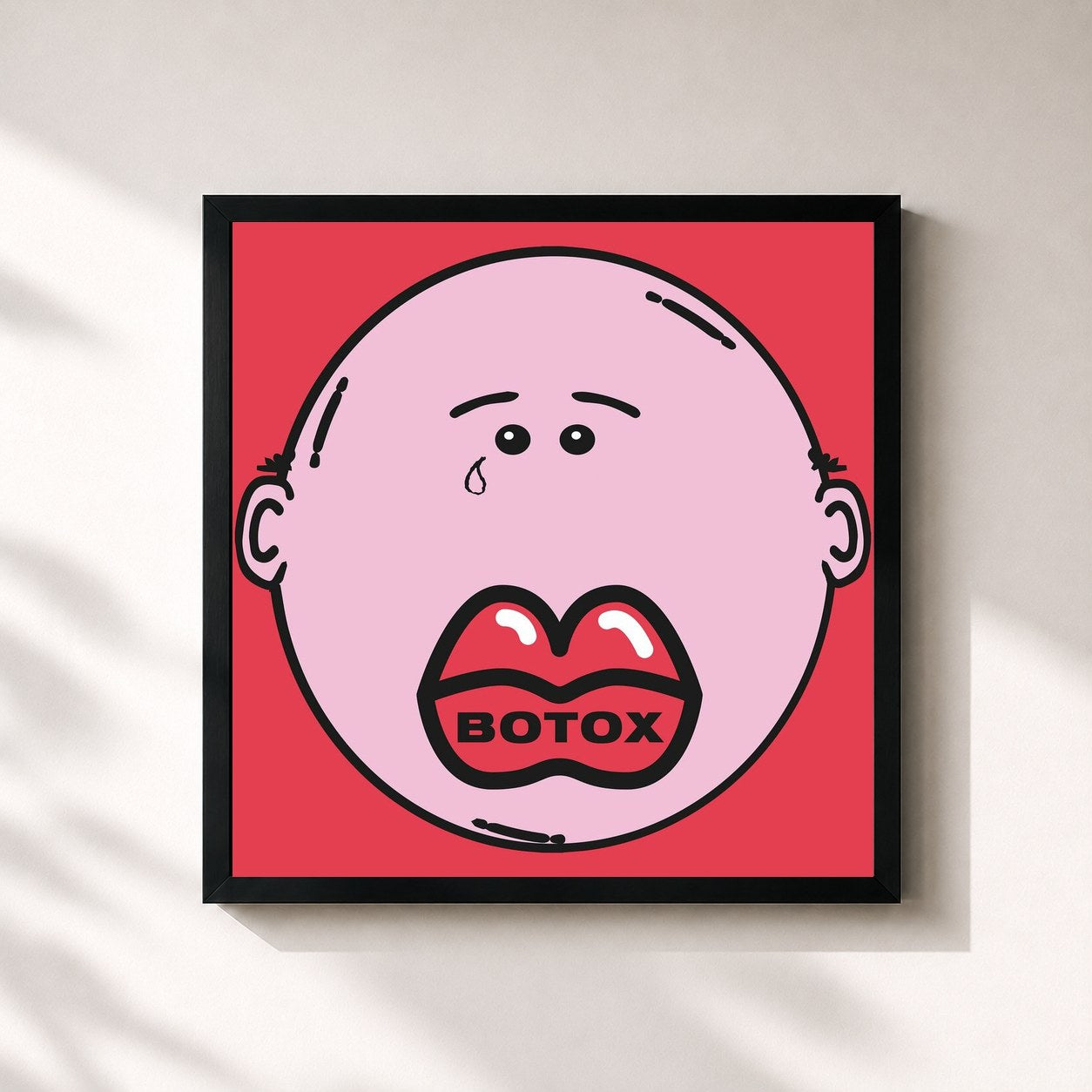 #noir Tableau carré de l'album Botox de Night Skinny, cadre noir 32x32 cm