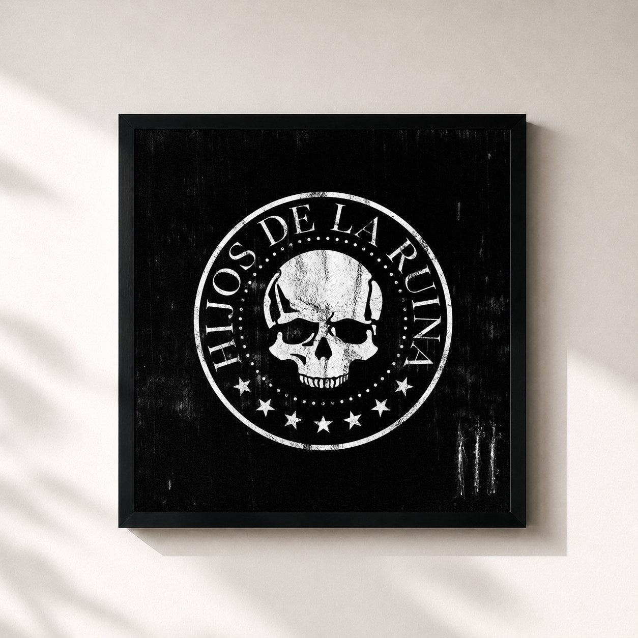 #noir Tableau carré de l'album Hijos de la ruina, vol. 3 de Natos y Waor, cadre noir 32x32 cm