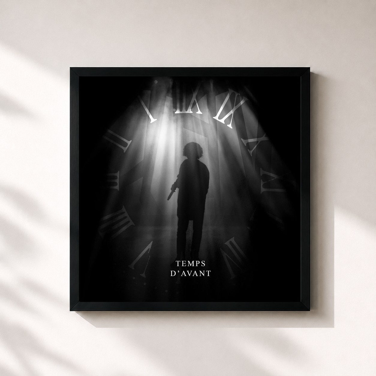 #noir Tableau carré de l'album Temps d'avant de Klem Schen, cadre noir 32x32 cm