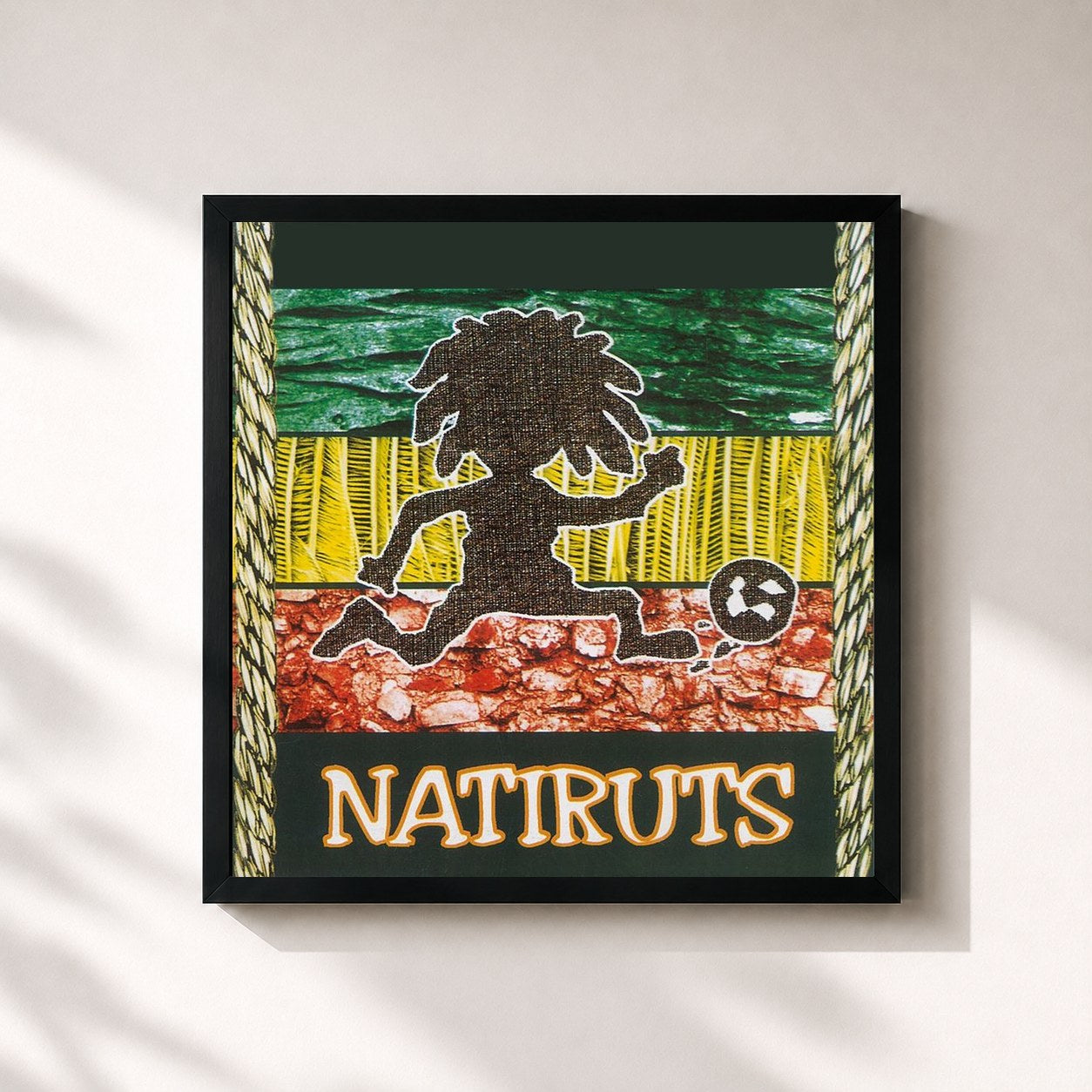 #noir Tableau carré de l'album Natiruts de Natiruts, cadre noir 32x32 cm