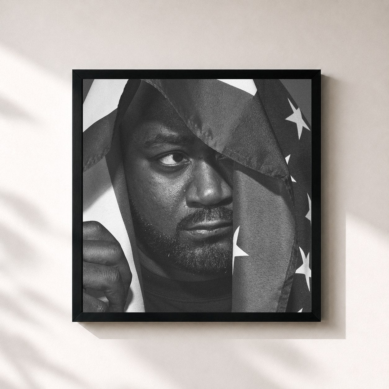 #noir Tableau carré de l'album Sour Soul de Badbadnotgood, cadre noir 32x32 cm