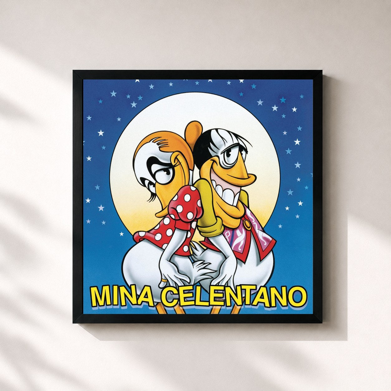 #noir Tableau carré de l'album Mina/Celentano de MINACELENTANO, cadre noir 32x32 cm