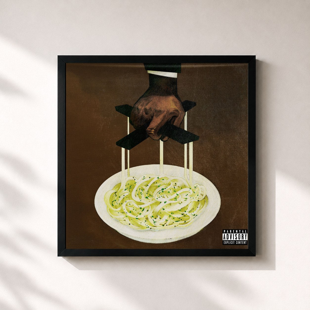 #noir Tableau carré de l'album Alfredo de Freddie Gibbs, cadre noir 32x32 cm