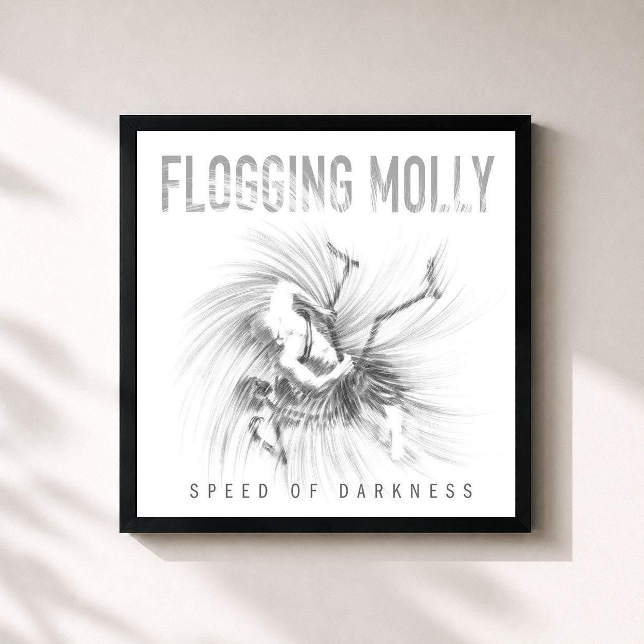 #noir Tableau carré de l'album Speed of Darkness de Flogging Molly, cadre noir 32x32 cm