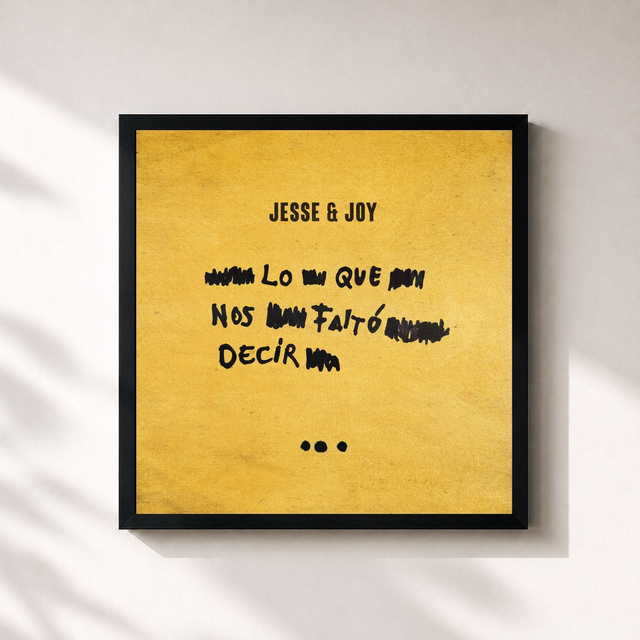 #noir Tableau carré de l'album Lo Que Nos Faltó Decir de Jesse & Joy, cadre noir 32x32 cm
