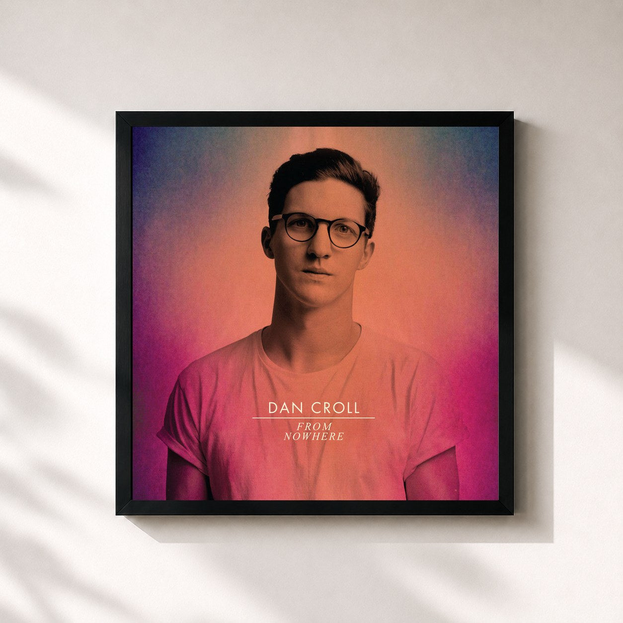 #noir Tableau carré de l'album From Nowhere EP de Dan Croll, cadre noir 32x32 cm