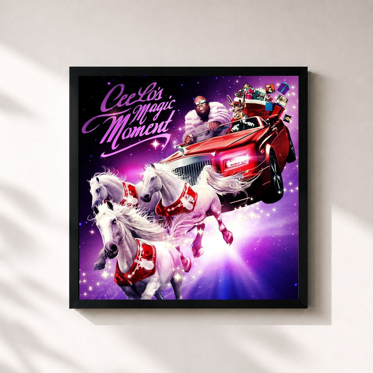 #noir Tableau carré de l'album CeeLo's Magic Moment de CeeLo Green, cadre noir 32x32 cm