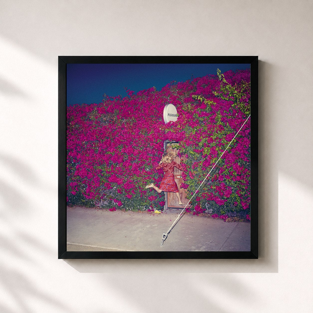 #noir Tableau carré de l'album Pleasure de Feist, cadre noir 32x32 cm