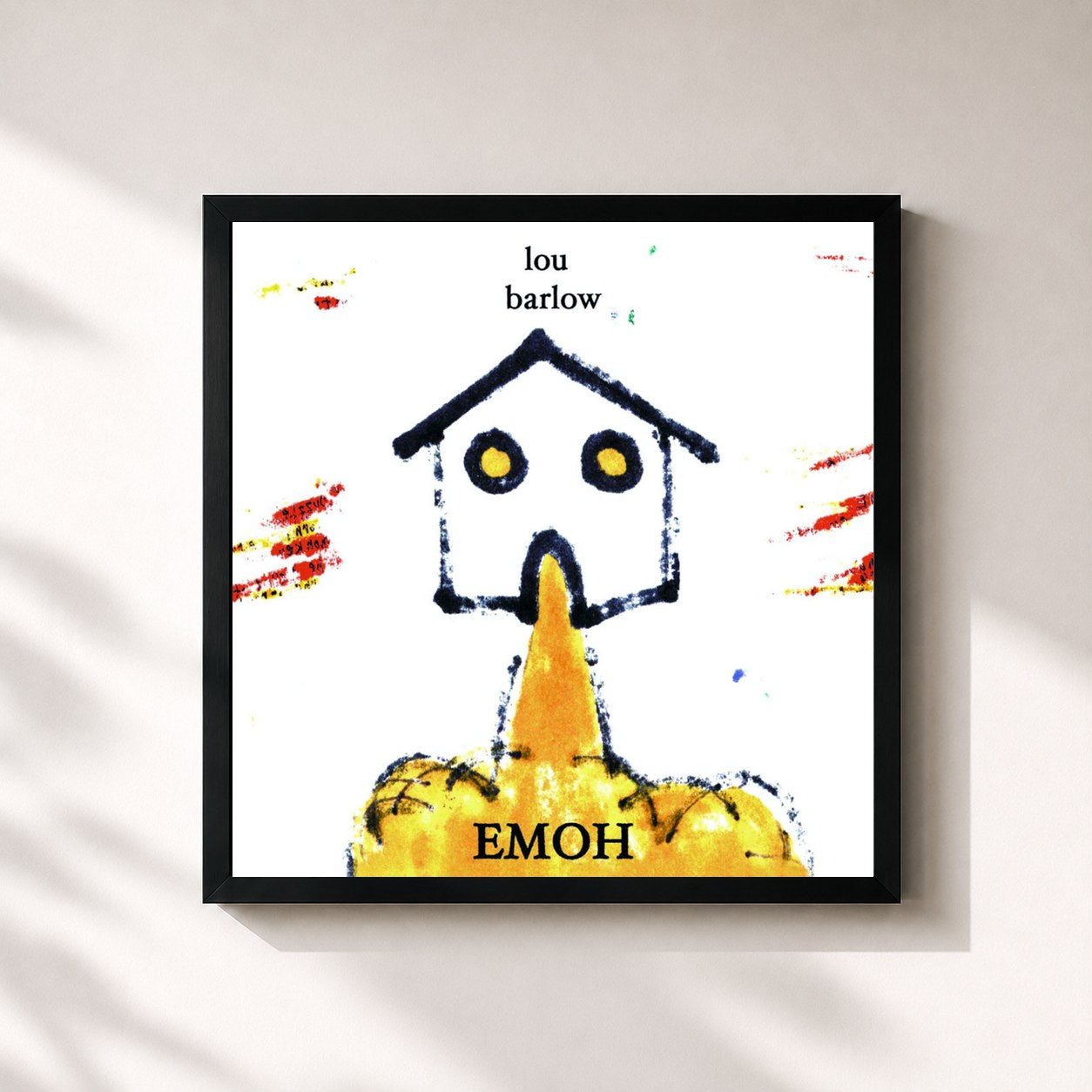 #noir Tableau carré de l'album Emoh de Lou Barlow, cadre noir 32x32 cm