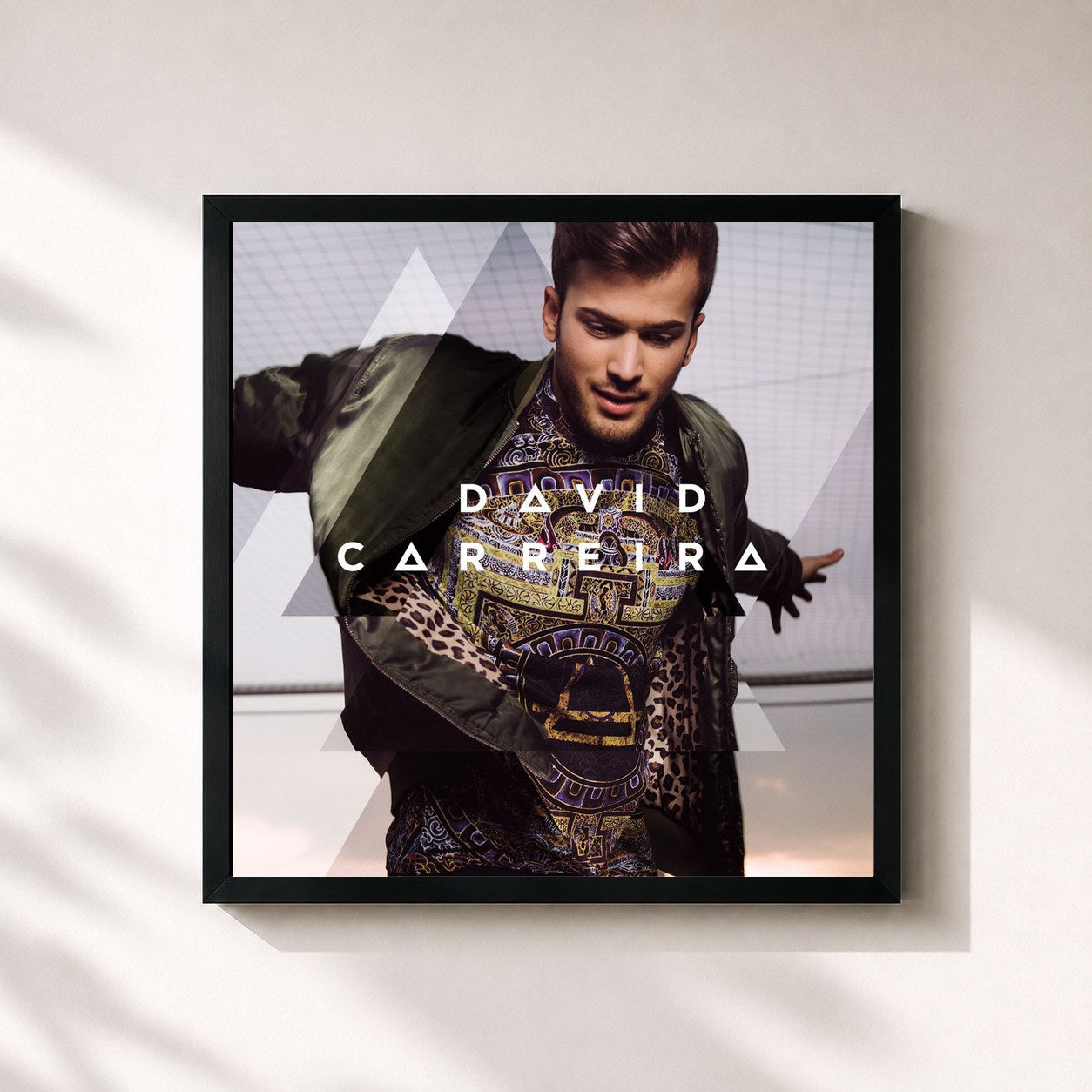#noir Tableau carré de l'album David Carreira (EP) de David Carreira, cadre noir 32x32 cm