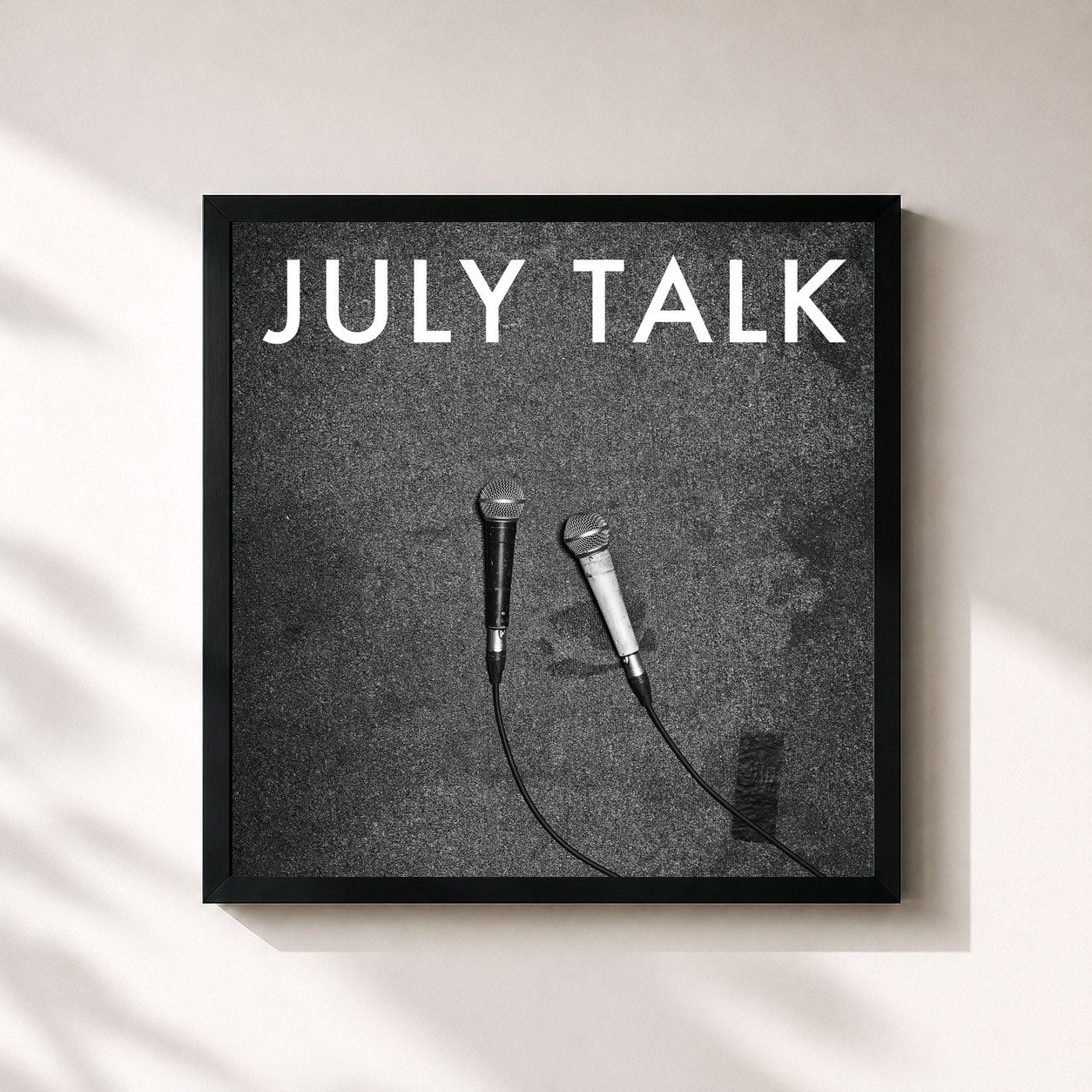 #noir Tableau carré de l'album July Talk de July Talk, cadre noir 32x32 cm