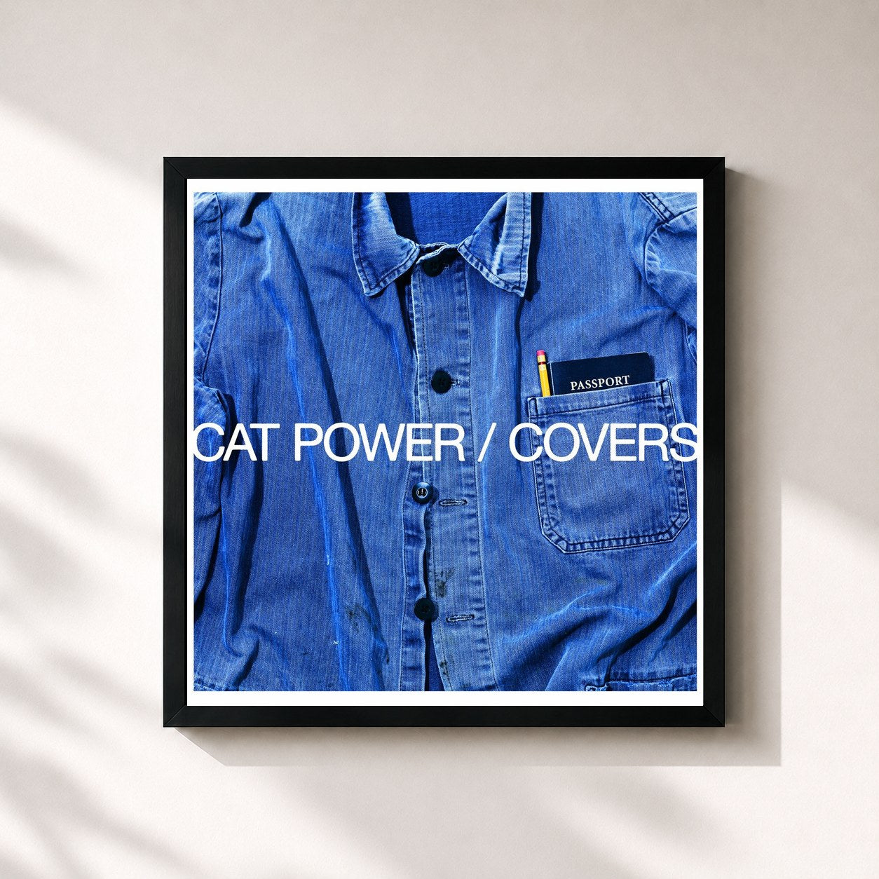 #noir Tableau carré de l'album Covers de Cat Power, cadre noir 32x32 cm
