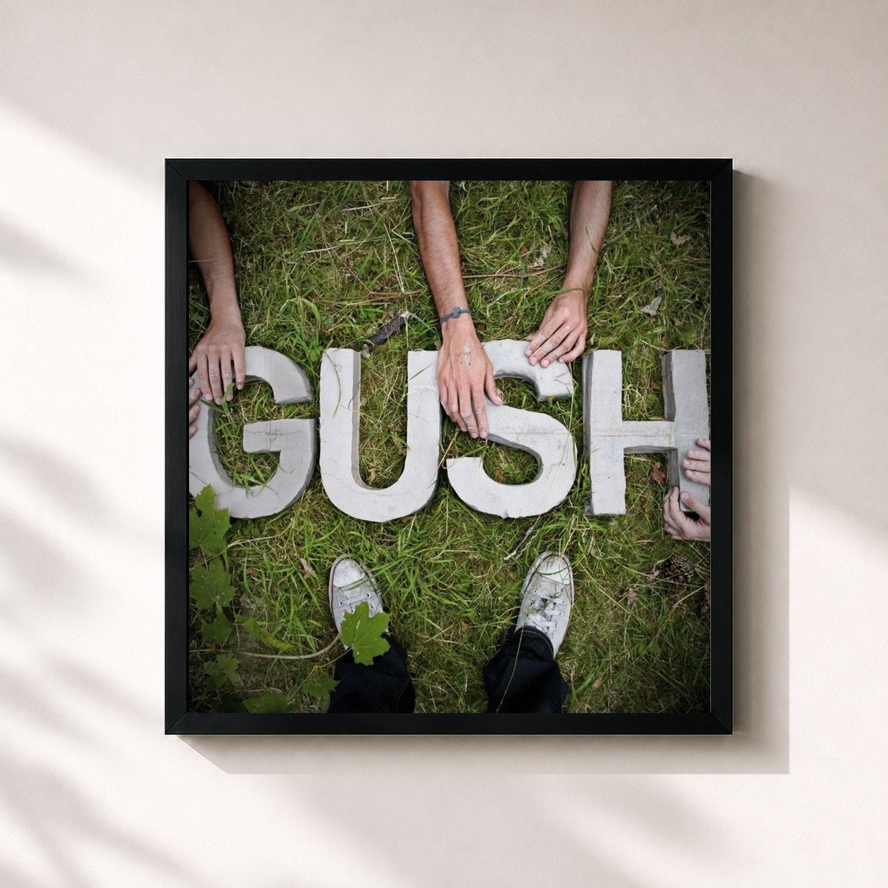 #noir Tableau carré de l'album Gush - EP de Gush, cadre noir 32x32 cm